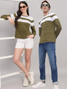 THE DRY STATE Striped Couple Round Neck Green T-Shirt