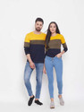 THE DRY STATE Striped Couple Round Neck Multicolor T-Shirt