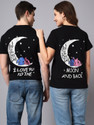 THE DRY STATE Pack of 2 Couple Printed Round Neck Cotton Blend Black T-Shirt