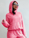 THE DRY STATE Solid Hooded Neck Casual Women Pink Sweater