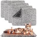 Drydiet 4 Pack Self Warming Cat Mat for Pets, 22 x 35 Inch, Gray, Solid