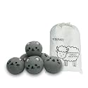 Dryer Balls Laundry Reusable - XL Wool Dryer Balls - Handmade Cute, Extra Large Dryer Balls, Shorten Drying Time, Organic Wool - Dry 1000+ Loads (Gray Cat)