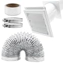 Dryer Vent Kit with 4" Hose, Duct Connector and Wall Plate, Dryer Vent Hose Connector Wall Ducting Kit, Wall Vent Duct Kit for Bathroom Exhaust Fans