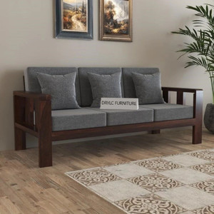 DRYLC FURNITURE Solid Sheesham Wood Three Seater