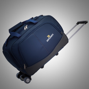 drylends travel duffle 70 l strolley duffel bag - travel travellers bag for men women 3 wheels luggage small check in bag - blue - large capacity