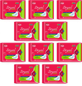 dryvel ultra-xxl sanitary pad with wide wings 80 pads - day  night use sanitary pad pack of 10