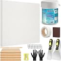 Drywall Repair Kit with 12"x12" Dry Wall Repair Panel, 33-in-One Drywall Patch Kit Wall Patch Repair Kit with Spackle, Mesh Tape, Putty Knives &amp; Sanding Block for Wall Surface Ceiling Large Hole Fill