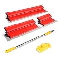 Drywall Skimming Blade Set with 30" - 48" Extension Handle 10in/24in/32in Stainless Steel Skimming Blades for Wall Surface Smoothing Ideal for Drywall Plaste Wallboard Repair Joint