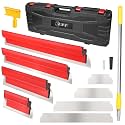 Drywall Skimming Blade Set with 30" - 48" Extension Handle 10in/16in/24in/32in Stainless Steel Skimming Blades for Wall Surface Smoothing Ideal for Drywall Plaster Wallboard Repair Joint