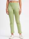 Ds Fashion Self Design Women Light Green Track Pants