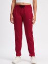 Ds Fashion Self Design Women Maroon Track Pants