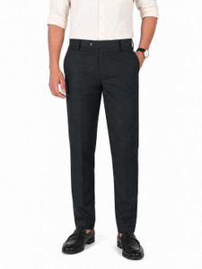 The DS Regular Fit Men Black Trousers