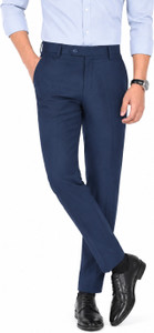 the ds regular fit men blue trousers