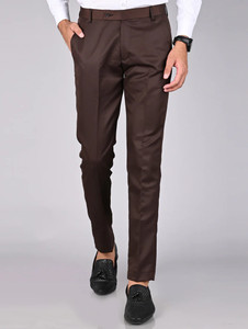 the ds regular fit men brown trousers