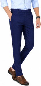the ds regular fit men dark blue trousers