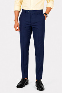 the ds regular fit men dark blue trousers