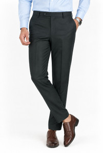 the ds regular fit men black trousers