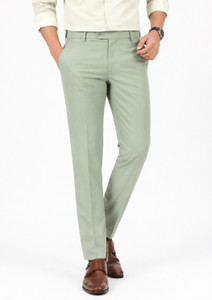 the ds regular fit men light green trousers