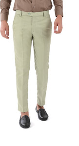 the ds regular fit men light green trousers