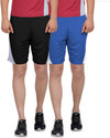 DS WORLD Solid Men Blue, Black Sports Shorts