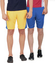 DS WORLD Solid Men Blue, Yellow Sports Shorts
