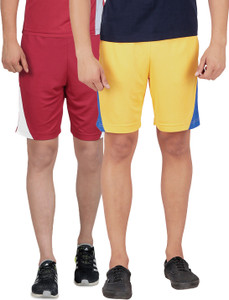 ds world solid men multicolor sports shorts
