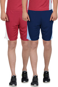 ds world solid men multicolor sports shorts