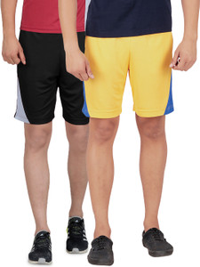 ds world solid men multicolor sports shorts