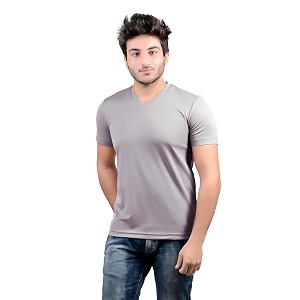 Stylish Regular Fit Plain Mens V-Neck Half