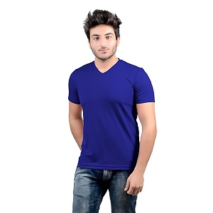 Stylish Regular Fit Plain Mens V-Neck Half