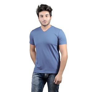 Stylish Regular Fit Plain Mens V-Neck Half