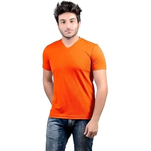 Stylish Regular Fit Plain Mens V-Neck Half