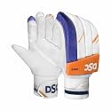 DSC Intense Force Leather Cricket Batting Gloves, Boys Right (White Fluro Yellow)