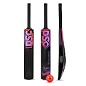 DSC Panther Plastic Bat with PVC Ball - Ideal for Tennis and Gully/Turf Cricket Bat for Kids, Color - Black, Size - Full (15 Years and Above)