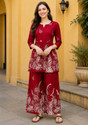 DSK STUDIO Women Ethnic Top Palazzo Set