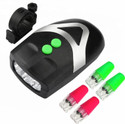 DSTECHBAR Bicycle 3 LED Headlight, Horn Hooter with 2pc Wheel Valve Light Tyre LED LED Front Rear Light Combo