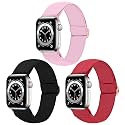 Dsytom 3 Pack Elastic Nylon Band Compatible for Apple Watch Bands Women Men