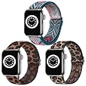 Dsytom 3 Pack Elastic Nylon Band Compatible for Apple Watch Bands Women Men