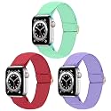 Dsytom 3 Pack Elastic Nylon Band Compatible for Apple Watch Bands Women Men