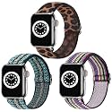 Dsytom 3 Pack Elastic Nylon Band Compatible for Apple Watch Bands Women Men