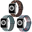 Dsytom 3 Pack Elastic Nylon Band Compatible for Apple Watch Bands Women Men