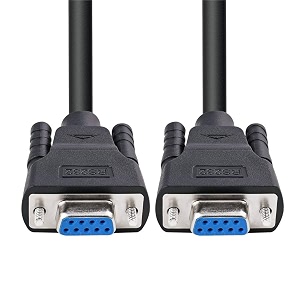 dtech db9 rs232 serial cable female to female null modem cord full handshaking 7 wire crossover for data communication 5m black