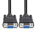 DTECH DB9 RS232 Serial Cable Female to Female Null Modem Cord Full Handshaking 7 Wire Crossover for Data Communication (5m, Black)