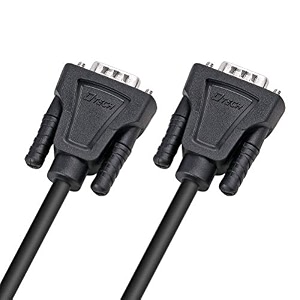 dtech db9 rs232 serial cable male to male null modem cord full handshaking 7 wire crossover for data communication 15m black