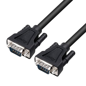 dtech db9 rs232 serial cable male to male null modem cord full handshaking 7 wire crossover for data communication 3m black
