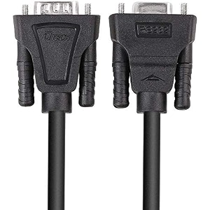 dtech db9 rs232 serial cable male to female null modem cord full handshaking 7 wire crossover for data communication 05m black