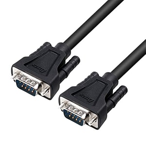 dtech db9 rs232 serial cable male to male null modem cord full handshaking 7 wire crossover for data communication 05 mblack