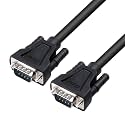 DTECH DB9 RS232 Serial Cable Male to Male Null Modem Cord Full Handshaking 7 Wire Crossover for Data Communication (3m, Black)