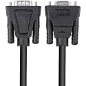 DTECH DB9 RS232 Serial Cable Male to Female Null Modem Cord Full Handshaking 7 Wire Crossover for Data Communication (0.5m, Black)