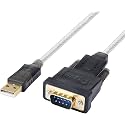 DTECH Serial Cable to USB Adapter DB9 Male RS232 Port Supports Windows 11 10 8 7 Mac (1.8M, PL2303)